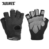 AOLIKES Men Women Weightlifting Gloves Gym Half Finger Sports Fitness Gloves Anti-slip Resistance Exercise Training Wrist Gloves