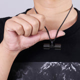 2019 new design trendy Men sports fitness strength dumbell popular titanium pendant Mathidaleo Necklace D029