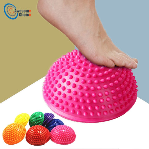 16cm Yoga Ball PVC Inflatable Massage Point Half Fit Ball Balance Trainer Stabilizer GYM Pilates Fitness Balancing Bosu Ball