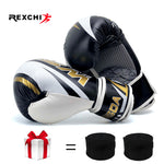 REXCHI PU Kick Boxing Gloves for Men Women Karate Muay Thai Guantes De Boxeo Free Fight MMA Sanda Training Adults Kids Equipment