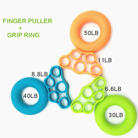 2Pcs/set Hand Gripper Grip Silicone Ring Hand Resistance Band Finger Stretcher-Exercise Forearm Wrist Training Carpal Expander