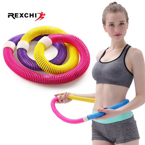 REXCHI Gym Fitness Sport Hoops PVC Spring Gymnastics Hoop for Slimming Waist Training Workout Weight Fitness Equipment