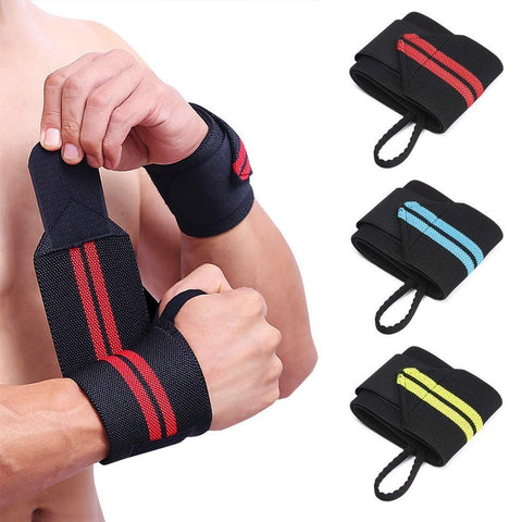 REXCHI 1Pair Gym Fitness Adjustable Wristband Support Weightlifting Powerlifting Sport Safety Elastic Wrist Wraps Bandages Brace